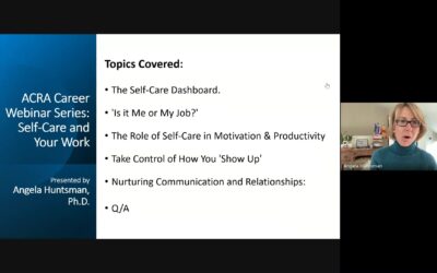 Now on Demand: Self-Care and Your Work