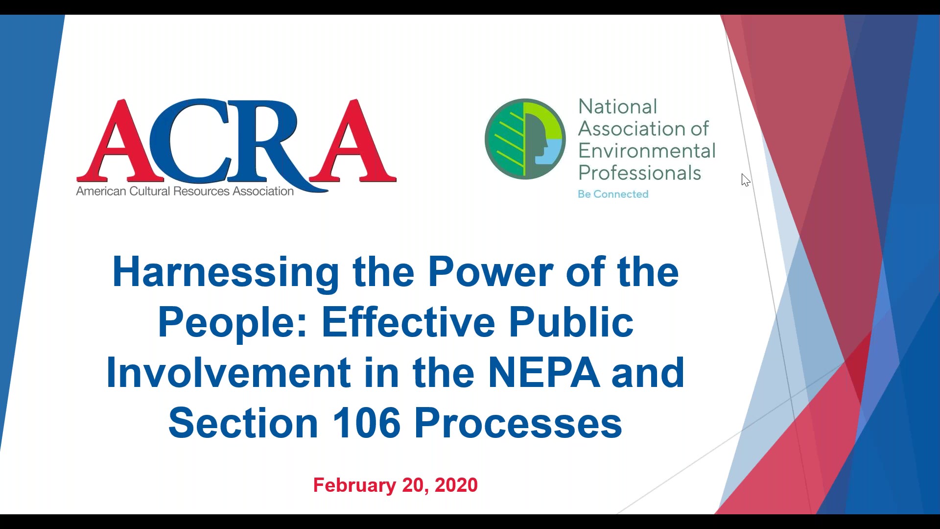 Harnessing the Power of the People in NEPA and Section 106 Compliance_ An ACRA and NAEP Webinar_Moment